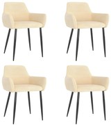 vidaXL Cadeiras de jantar 4 pcs veludo cor creme