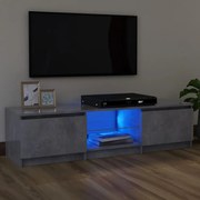 Móvel de TV com luzes LED 120x30x35,5 cm cinzento cimento