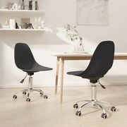 vidaXL Cadeiras de jantar giratórias 2 pcs PP cinzento-claro