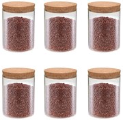 vidaXL Frascos de vidro com tampas de cortiça 6 pcs 650 ml