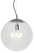 Candeeiro de parede escandinavo cromado com vidro transparente - Ball 40 Design,Moderno