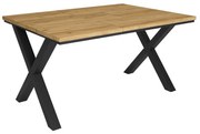 Mesa de sala de jantar | 6 pessoas | 140 | Robusto e estável graças à sua estrutura e pernas sólidas | Ideal para reuniões familiares | Oak | Estilo i