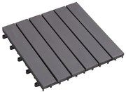 Ladrilhos de terraço 10 pcs 30x30 cm acácia maciça cinzento