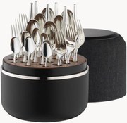 Conjunto de talheres artesanais muito polidos com caixa Metropolitan, 6 pessoas, conjunto de 24