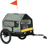 PawHut Reboque para cães Reboque para bicicleta Reboque para animais, 1 bandeira, para cães até 10 kg, Verde + Preto | Aosom Portugal