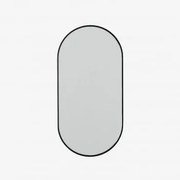 Espelho De Parede Oval Em Alumínio 35x70 Cm Elbert Preto - Sklum