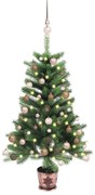 vidaXL Árvore Natal artificial pré-iluminada c/ bolas 90 cm verde
