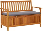 vidaXL Banco de arrumação para jardim 120 cm madeira de acácia maciça