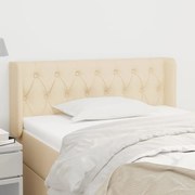 vidaXL Cabeceira de cama c/ abas tecido 103x16x78/88 cm creme