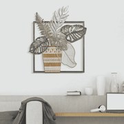 PAINEL DE PAREDE DE FERRO VASO 54X6,4X62,9 CM MULTICOLORIDO