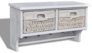 vidaXL Prateleira de parede 60x23,5x33 cm madeira de paulownia branco