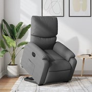 vidaXL Poltrona reclinável elevatória elétrica tecido cinzento-escuro