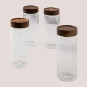 Conjunto De 4 Frascos Ø8 Cm De Vidro Weris Transparente - Sklum