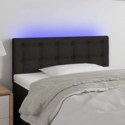 Cabeceira de cama c/ luzes LED tecido 80x5x78/88 cm preto