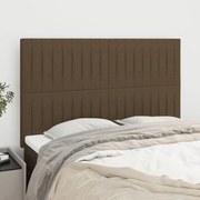 vidaXL Cabeceira de cama 4 pcs tecido 72x5x78/88 cm castanho-escuro