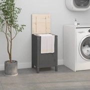 vidaXL Caixa para roupa 44x44x76 cm madeira de pinho maciça cinzento