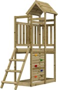 vidaXL Torre de Brincar Castanho Madeira Sólida Impregnada