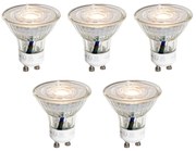 Set van 5 GU10 50mm LED lampen helder 4.9W 450 lm 3000K