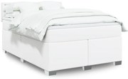 vidaXL Cama com molas/colchão 140x190 cm couro artificial branco