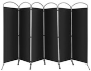 Tela de privacidade dobrável independente de 6 pés e 6 painéis - marrom
