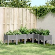 vidaXL Vaso/floreira de jardim c/ pernas 160x120x42 cm PP cinza-claro