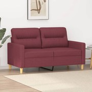 vidaXL Sofá de 2 lugares tecido 120 cm vermelho tinto