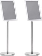 vidaXL Suportes para Pôsteres 2 pcs Prateado 32,7 x 24 x 108 cm
