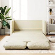 vidaXL Sofá-cama sem pés 112x174x55 cm couro artificial cor creme