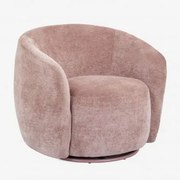 Poltrona Giratória Mieres Em Chenille Rosé - Sklum