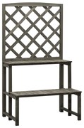 vidaXL Suporte de plantas c/ treliça 70x42x120cm abeto maciço cinzento