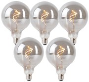 Conjunto de 5 lâmpadas LED E27 reguláveis Smoke G125 4W 130 lm 1900K