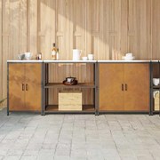 vidaXL Conjunto de Armazenamento de Cozinha 3 pcs Ferro Enferrujado