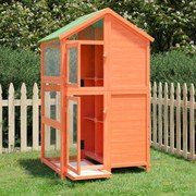 VidaXL Gaiola para pássaros 97x81x152 cm pinho maciço castanho