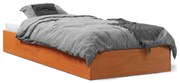 Estrutura de cama 90x200 cm madeira pinho maciça castanho cera