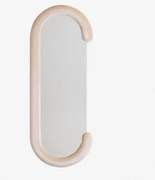 Espelho De Parede Oval 60x160 Cm Em Veludo Jasnon Castanho Trigo - Sklum