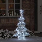 vidaXL Árvore de Natal com 100 LEDs Branco frio 122 cm Acrílo