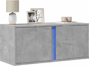 vidaXL Móvel de parede p/ TV c/ luzes LED 80x31x35 cm cinzento cimento