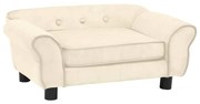 vidaXL Sofá para cães 72x45x30 cm pelúcia cor creme