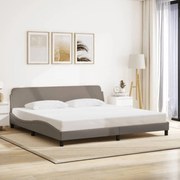 Cama sem colchão 200x200 cm tecido cinzento-acastanhado