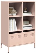 vidaXL Móvel alto 68x39x103,5 cm aço rosa