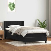 vidaXL Cama box spring com colchão 90x210 cm veludo preto