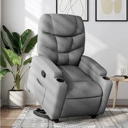 vidaXL Poltrona reclinável elevatória tecido cinzento-claro