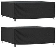 Capas móveis de jardim 2pcs 250x210x90cm impermeável 420D preto