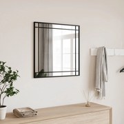 vidaXL Espelho de parede quadrado 60x60 cm ferro preto