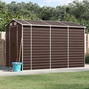 vidaXL Abrigo de jardim 191x300x198 cm aço galvanizado castanho