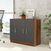 Armário Multiusos VO5 – Nogueira/Antracite – 89,1x73,8x38,1 cm
