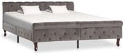 Estrutura de cama 160x200 cm veludo cinzento