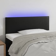 Cabeceira de cama c/ LED couro artificial 80x5x78/88 cm preto