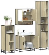 vidaXL 4 pcs conj. móveis casa banho derivados madeira carvalho sonoma