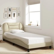 vidaXL Estrutura de cama sem colchão Hvar 80x200 cm creme